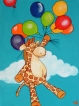 Giraffe met balonnen - 30x40x1,5 cm